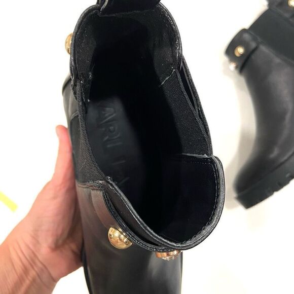 KARL LAGERFELD Leather Lug Sole Booties - Picture 8 of 8